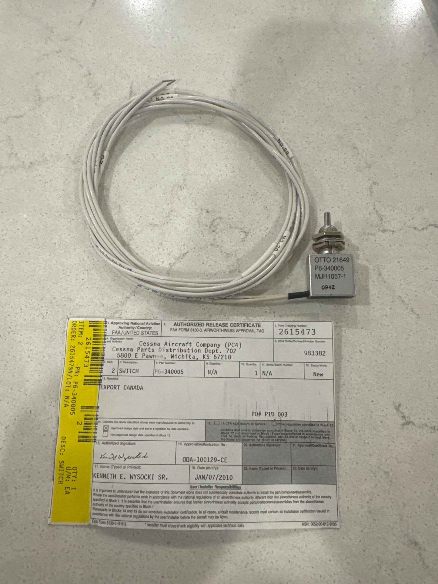 P6-340005 Gear down lock switch for Cessna 210