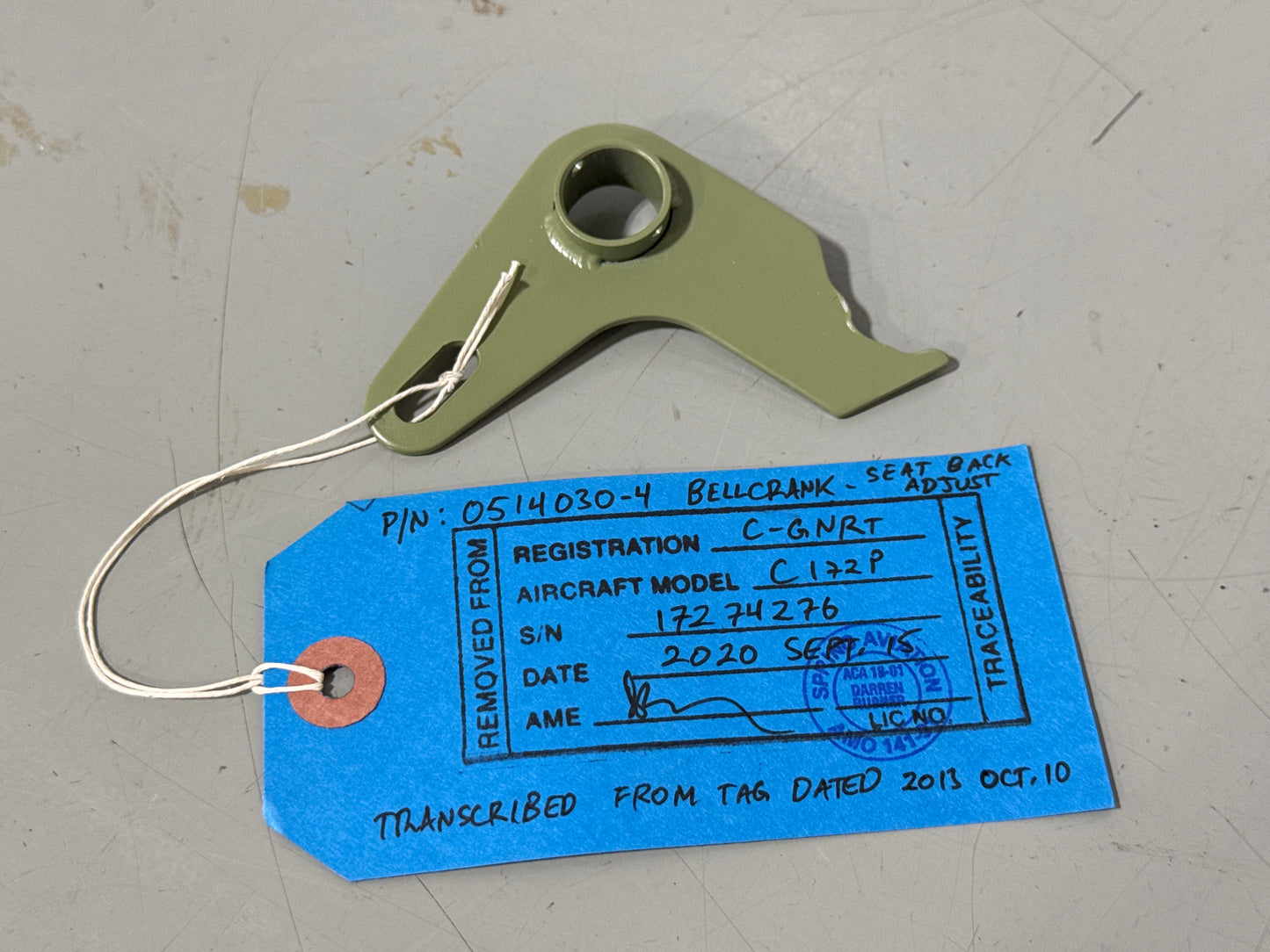 0514030-4 Seat Back Bellcrank for Cessna