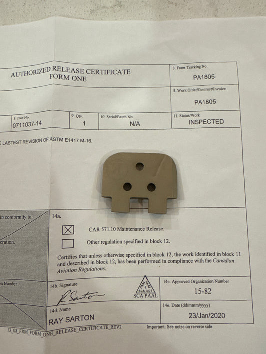 0711037-14 Cessna Hinge half for 206, 182, 207, 210