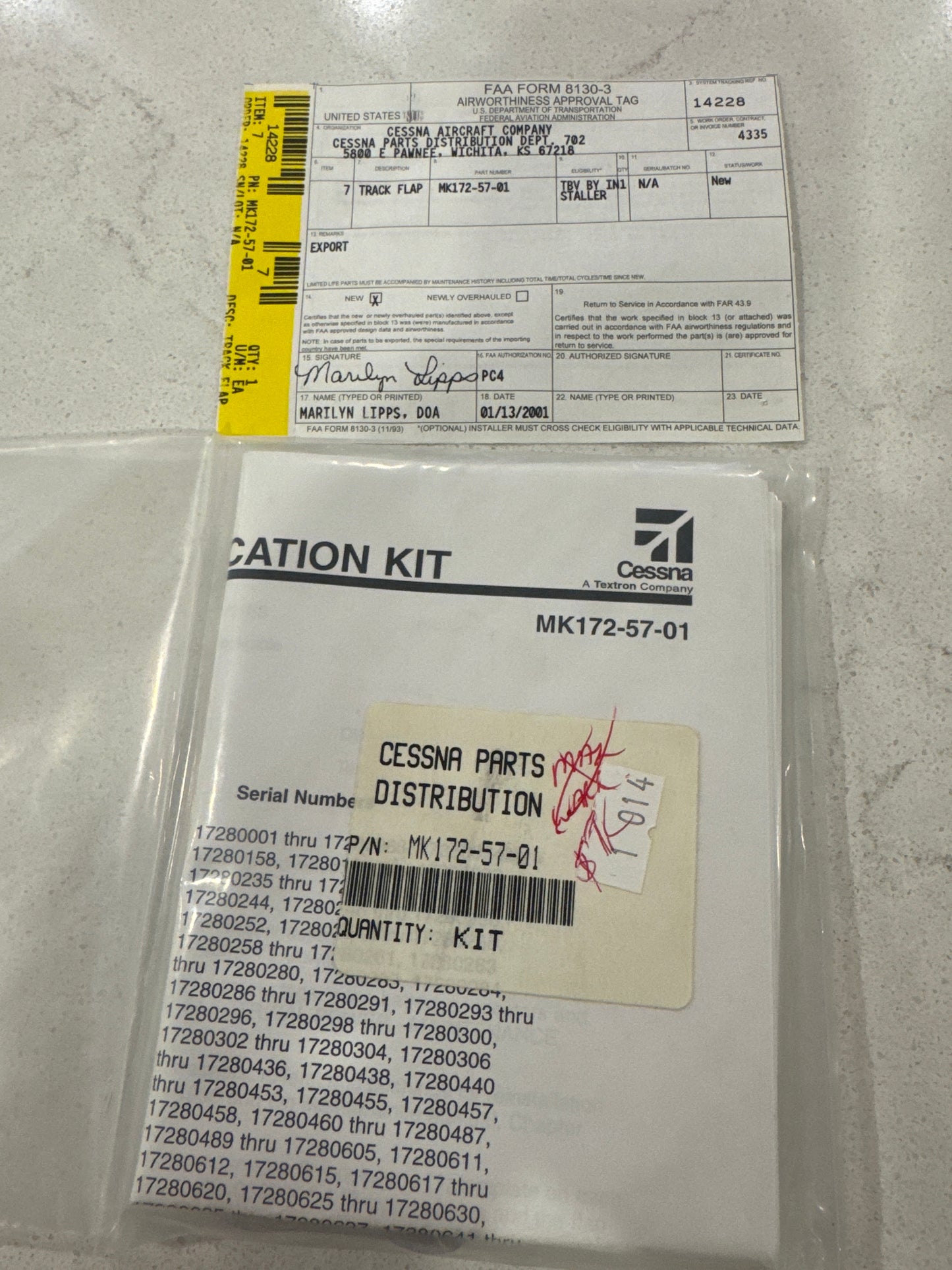 M172-57-01 Track flap kit for Cessna 172