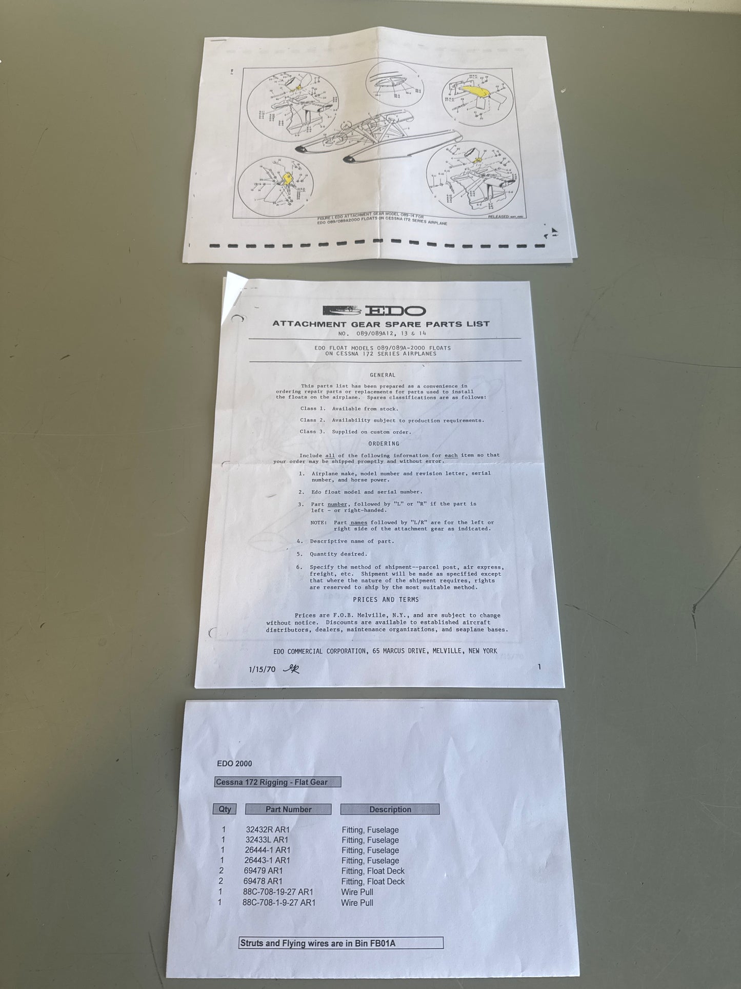 32432R Edo 2000 attach fittings pork chop for Cessna 172