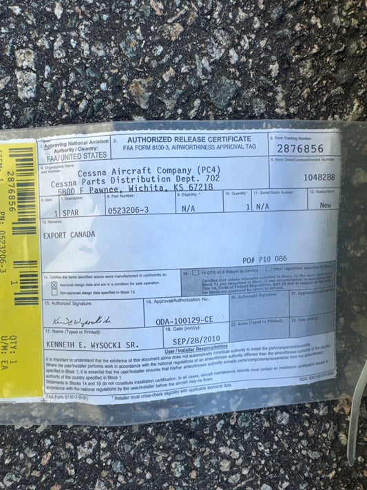 Cessna 172 spar