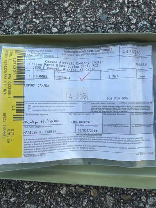 0523406-4 spar for Cessna 182