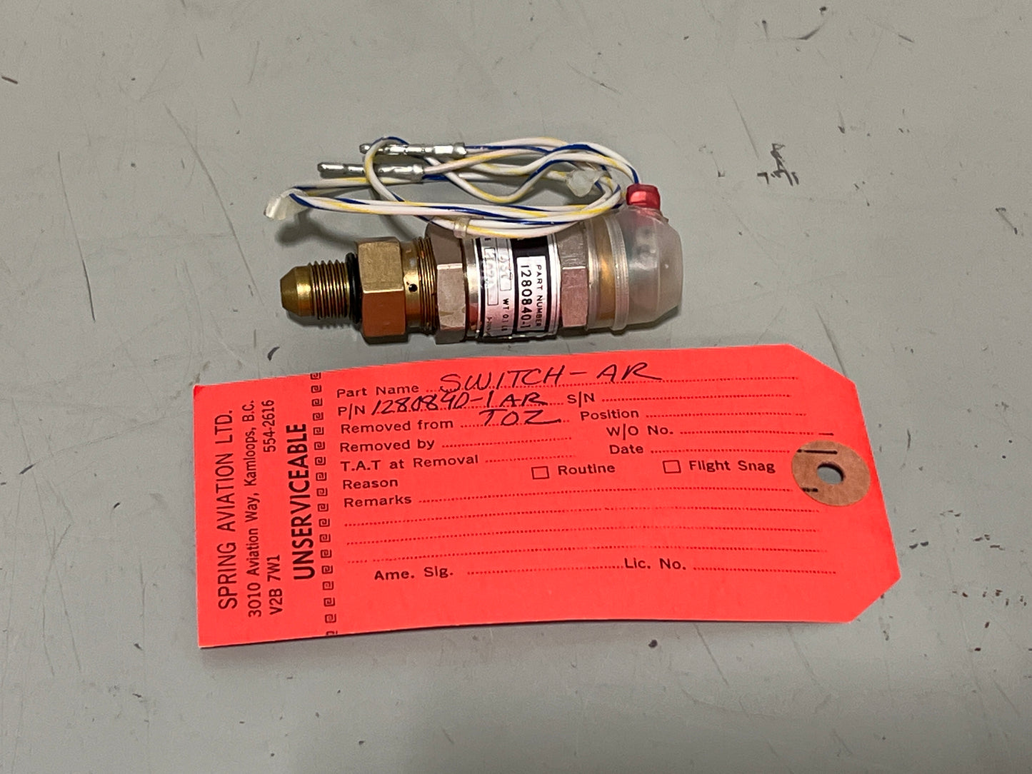 9880710-1 Hydraulic Pressure Switch Assembly for Cessna
