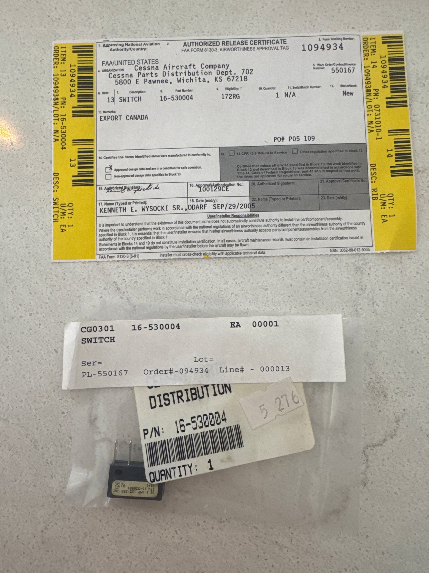 16-530004 Cessna switch