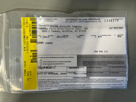 0523316-1 Angle RH for Cessna 150, 152