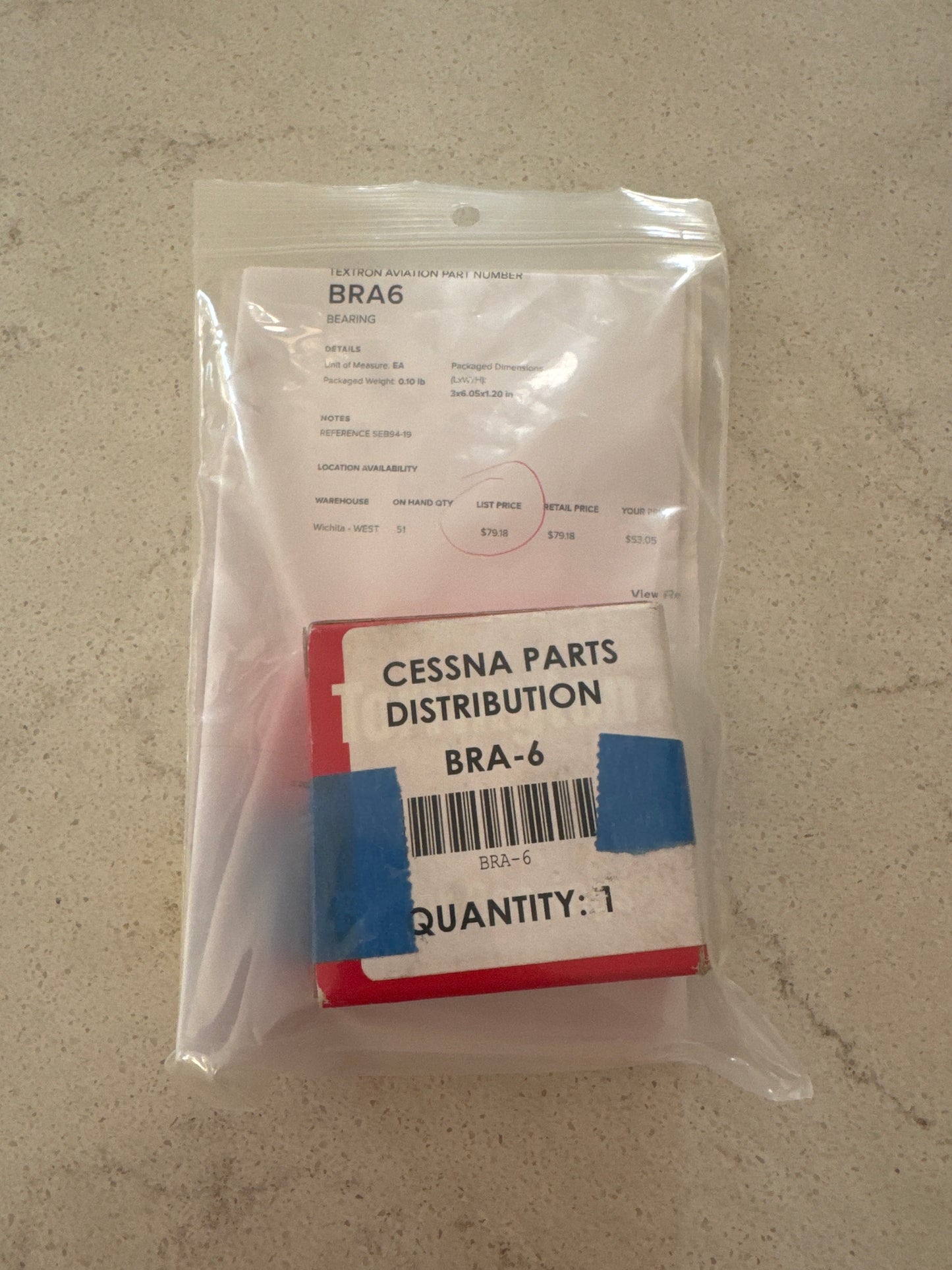 BRA-6 Cessna Torrington bearing