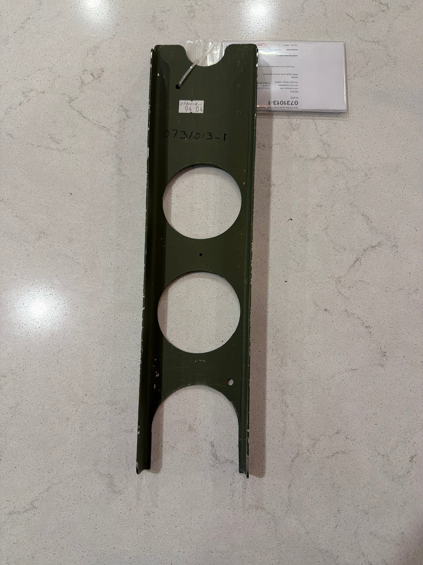 0731013-1 Vertical Fin Rear Spar Reinforcement Plate for Cessna 180, 185