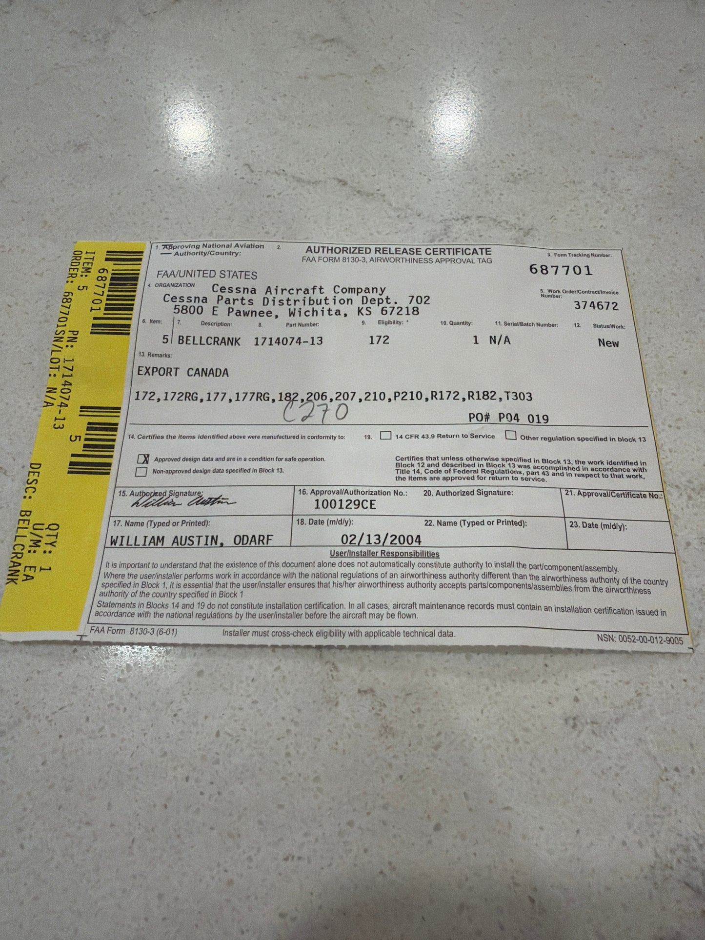 1714074-13 for Cessna