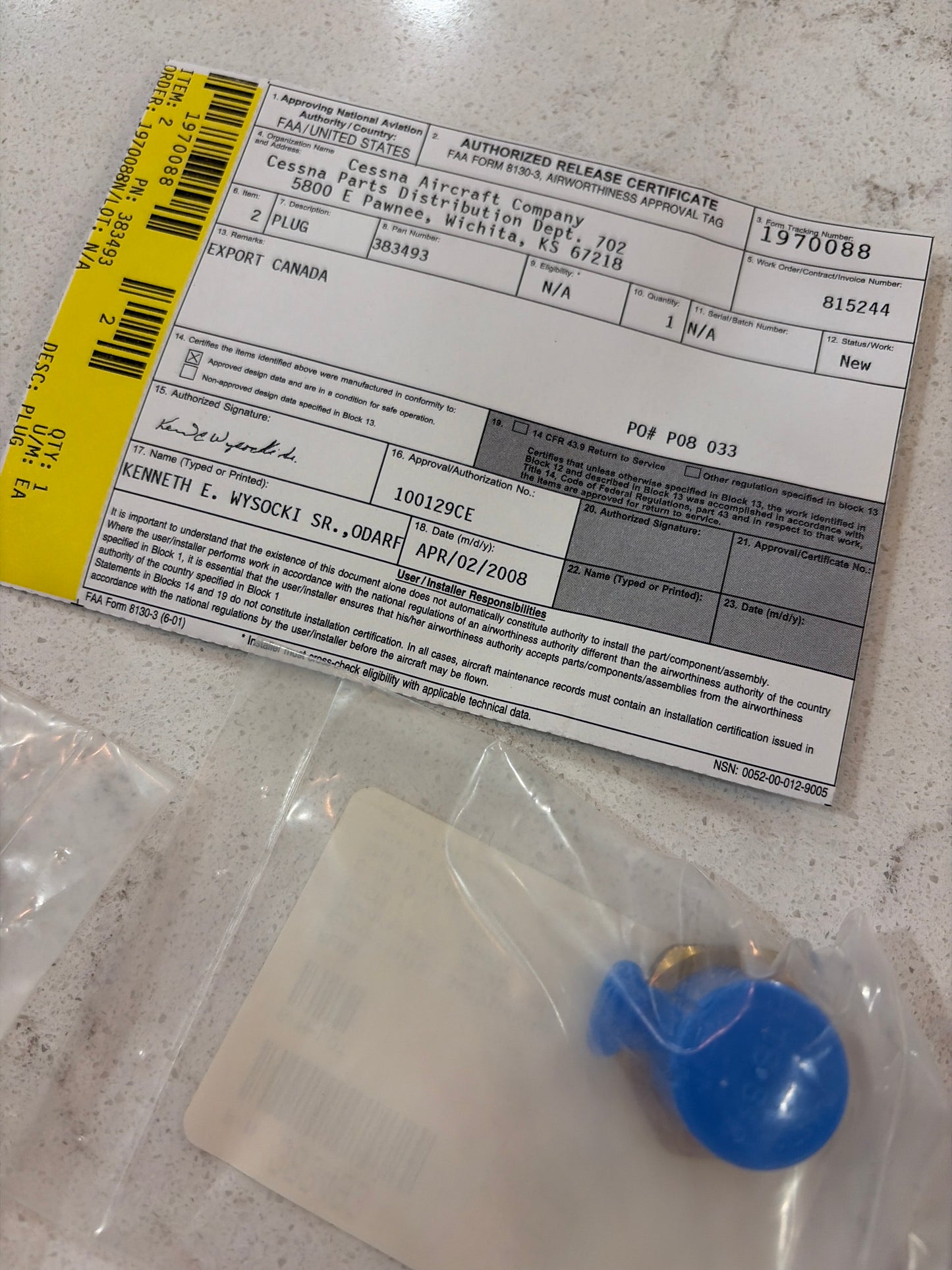 383493 Plug, Hex