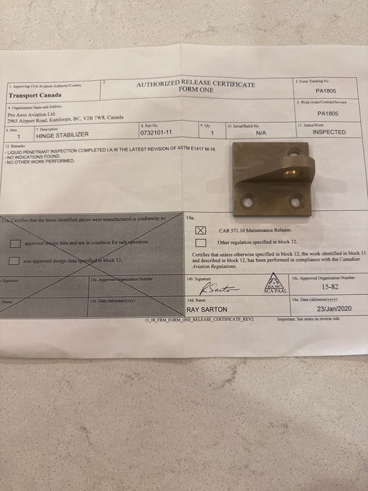 0732101-11 hinge stabilier LH for Cessna 180, 182, 185