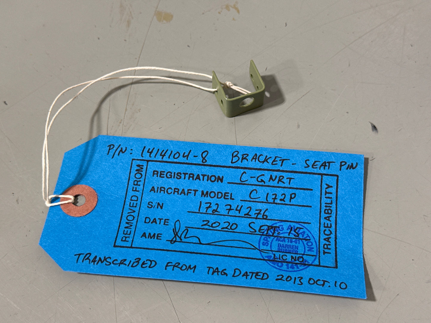 1414104-8 Seat Pin Bracket for Cessna