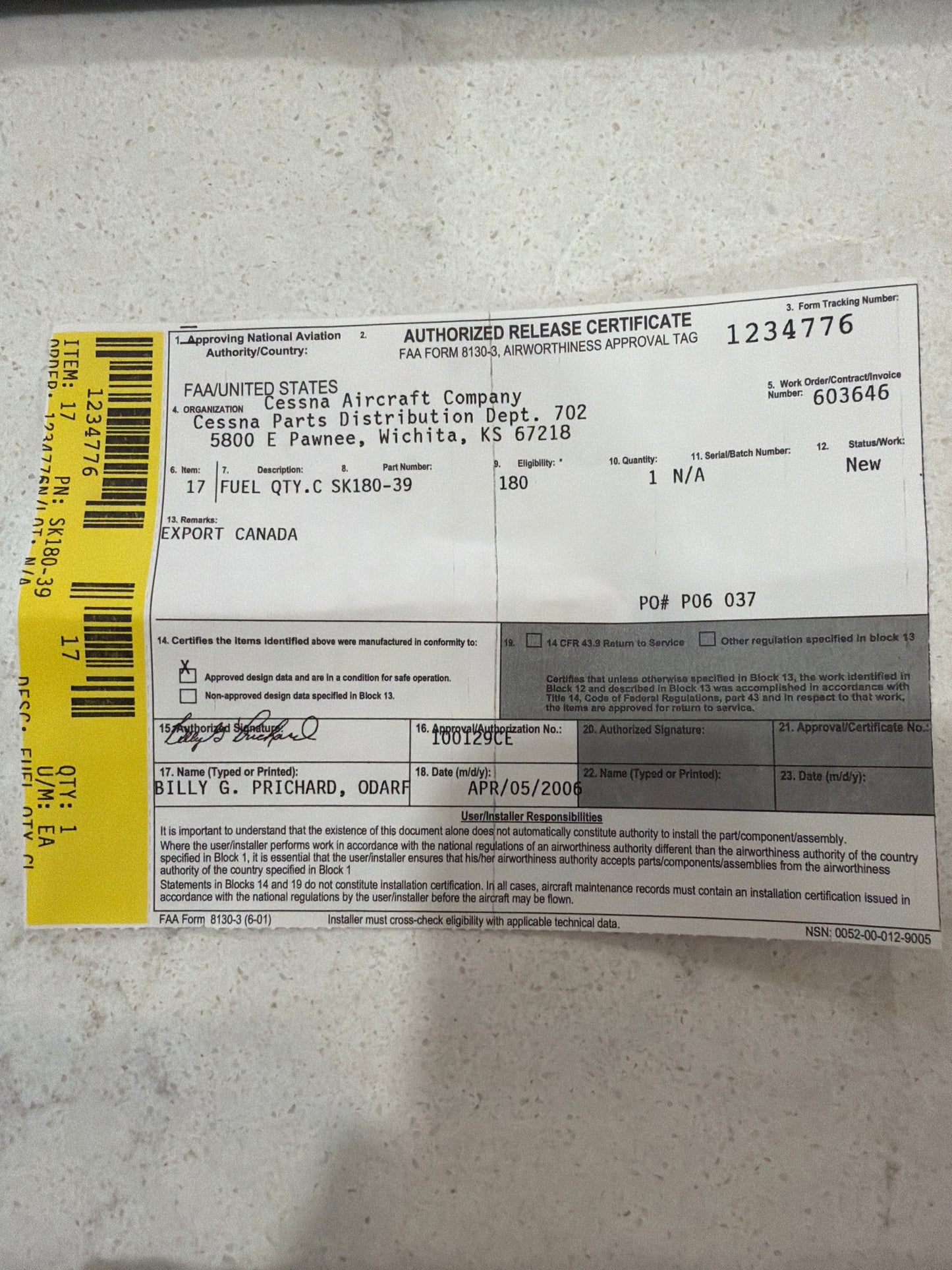SK180-39 for Cessna